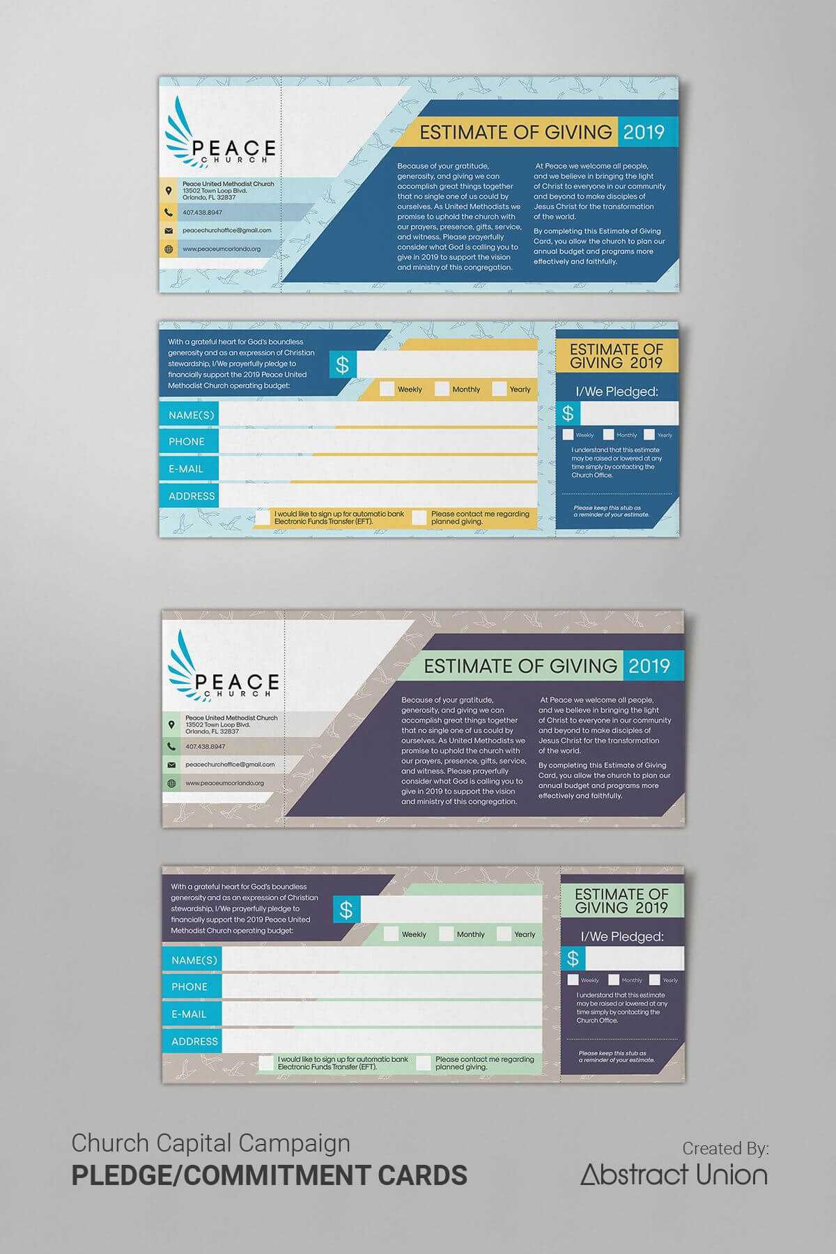 Example Of A Clean And Modern Pledge Card Layout We Designed Regarding Fundraising Pledge Card Template