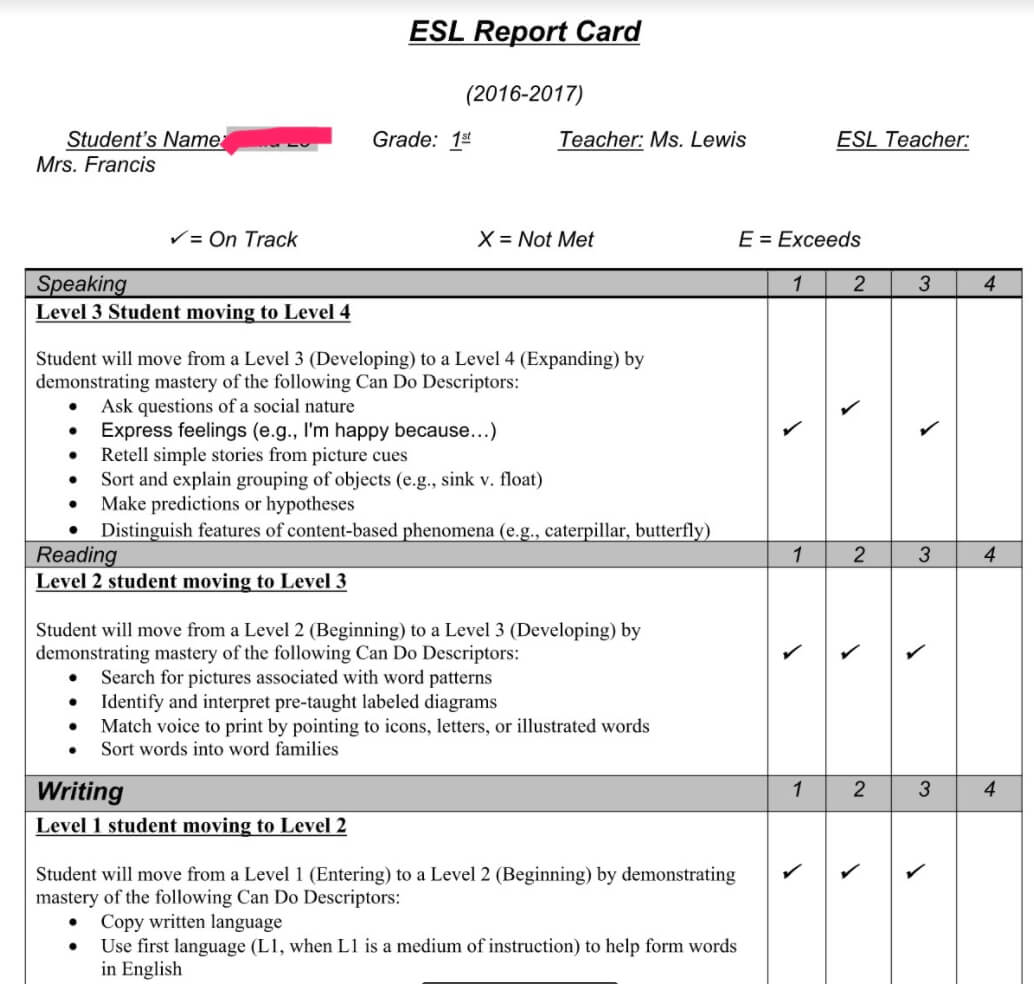 Example Of Can Do Descriptor Reports For Newcomers | Report With Regard To Character Report Card Template