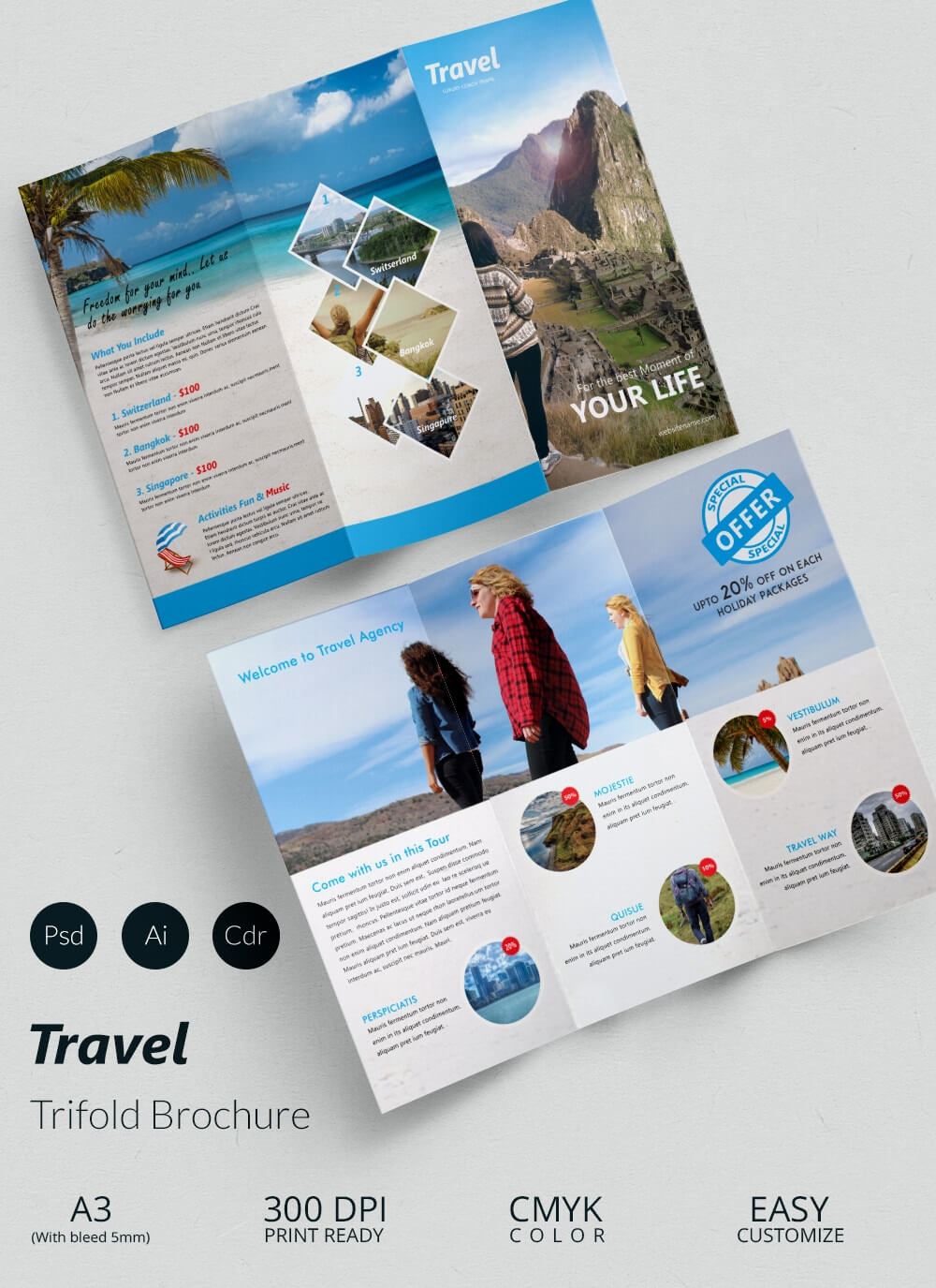 Examples Of Tri Fold Travel Brochure Front And Back Page In Travel Brochure Template Ks2