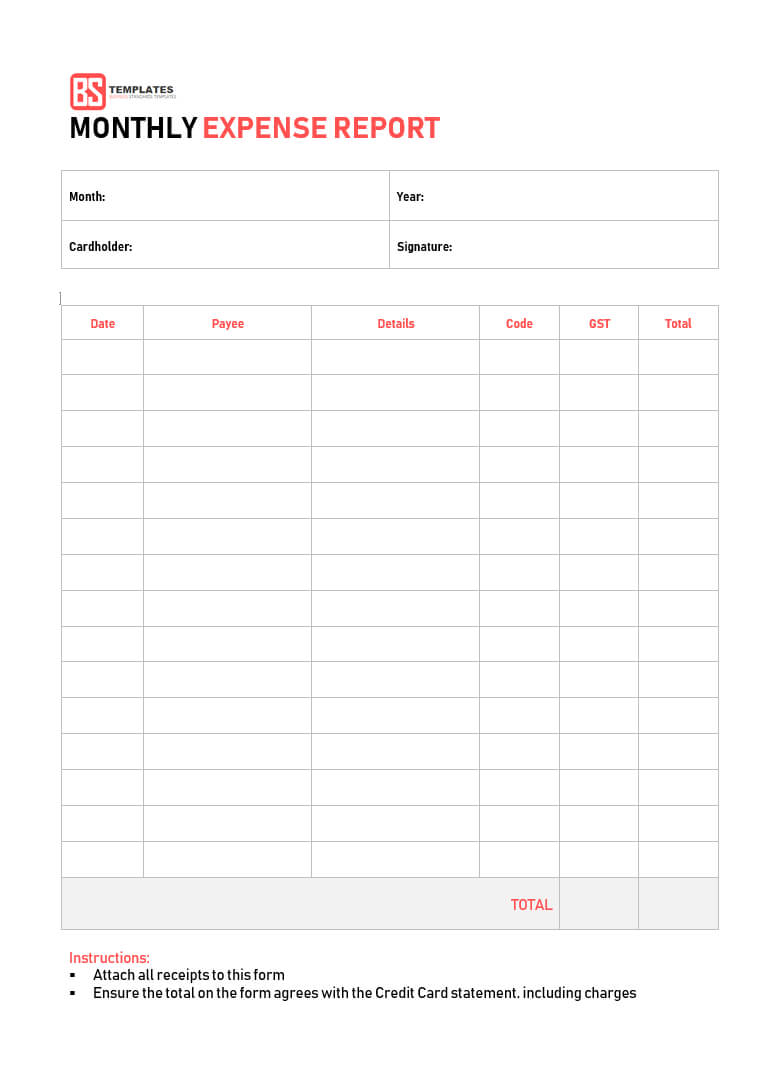Excel Spreadsheet For Monthly Expenses Spending Business Pertaining To Monthly Expense Report Template Excel