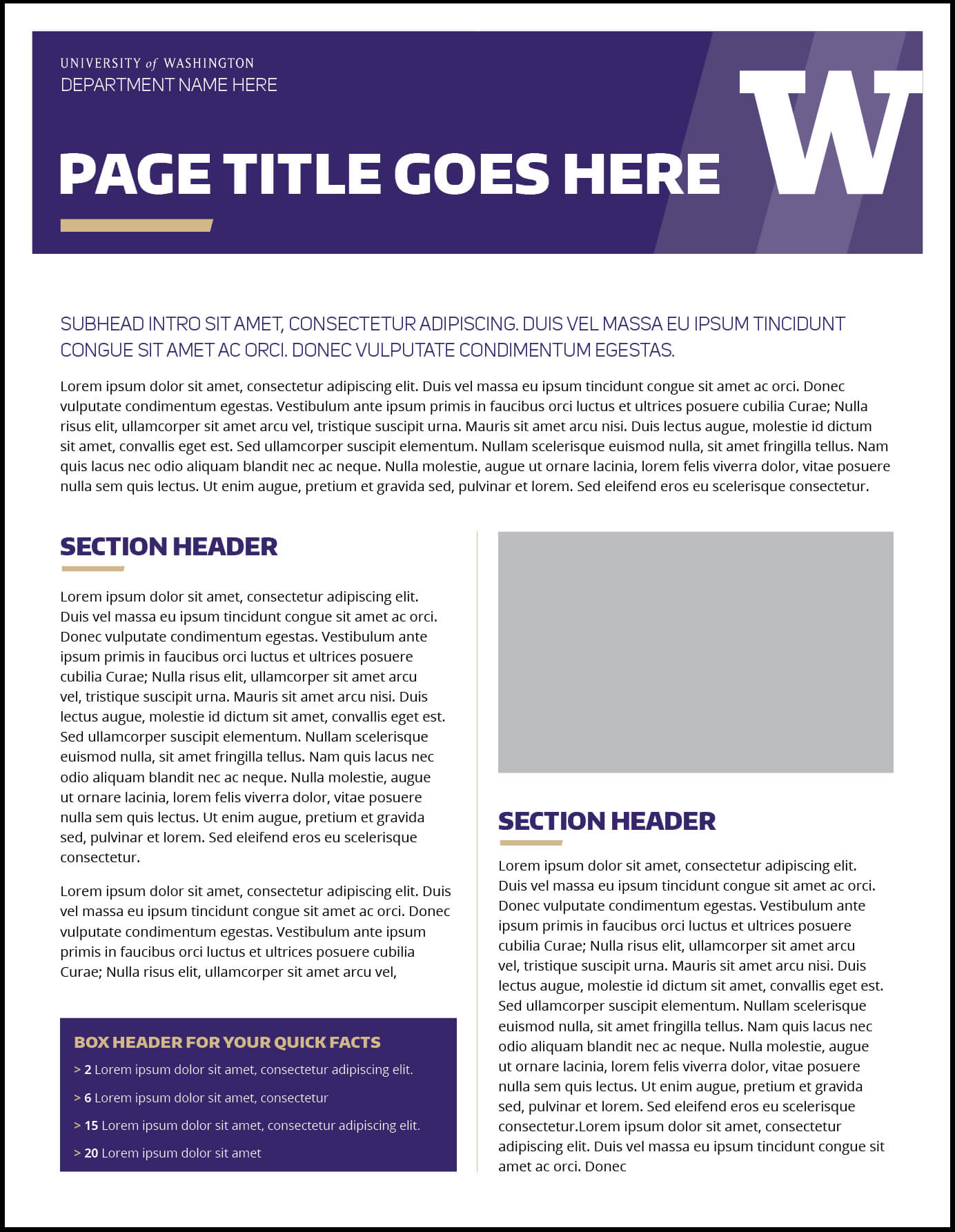 Fact Sheet | Uw Brand Intended For Fact Sheet Template Word