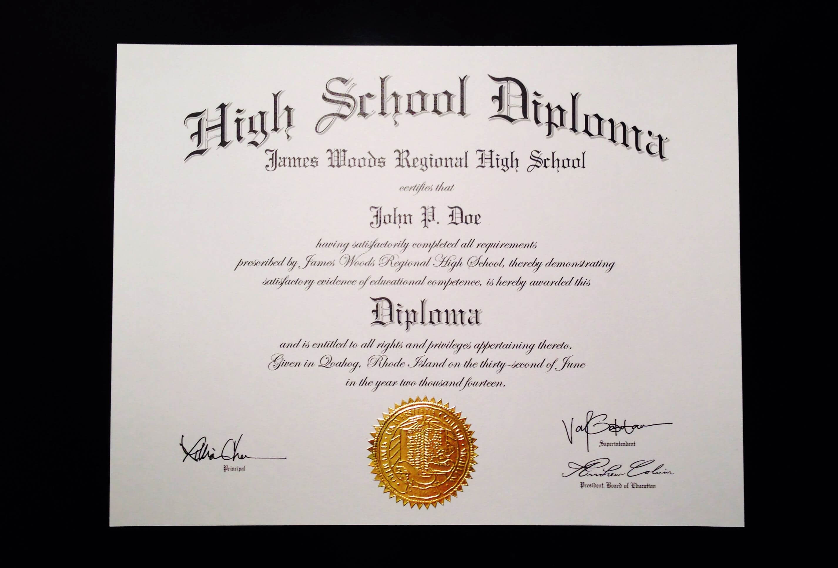 Fake+High+School+Diploma+Template Jeffrey D Brammer High in Ged