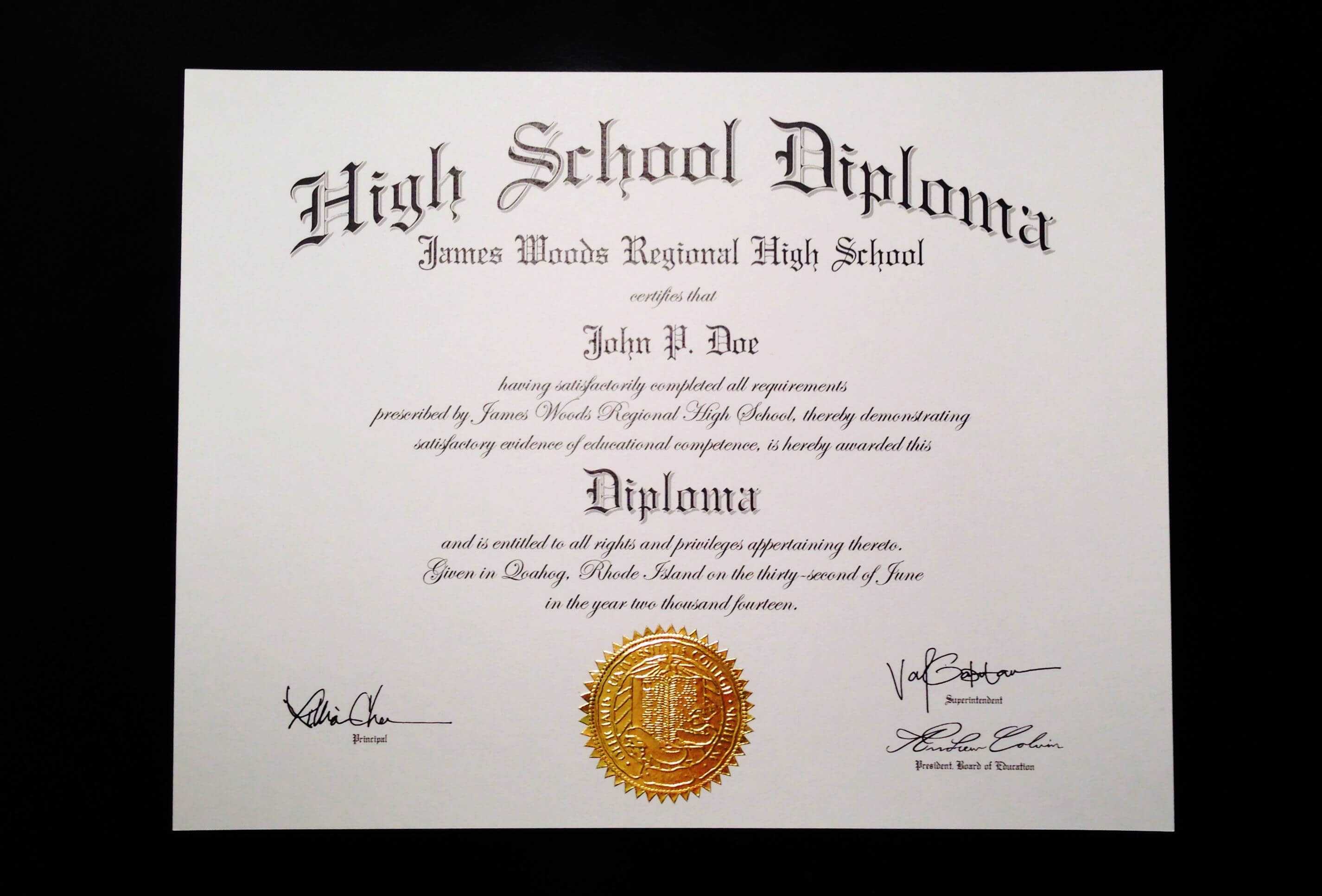 Fake+High+School+Diploma+Template | Jeffrey D Brammer | High In Ged Certificate Template Download