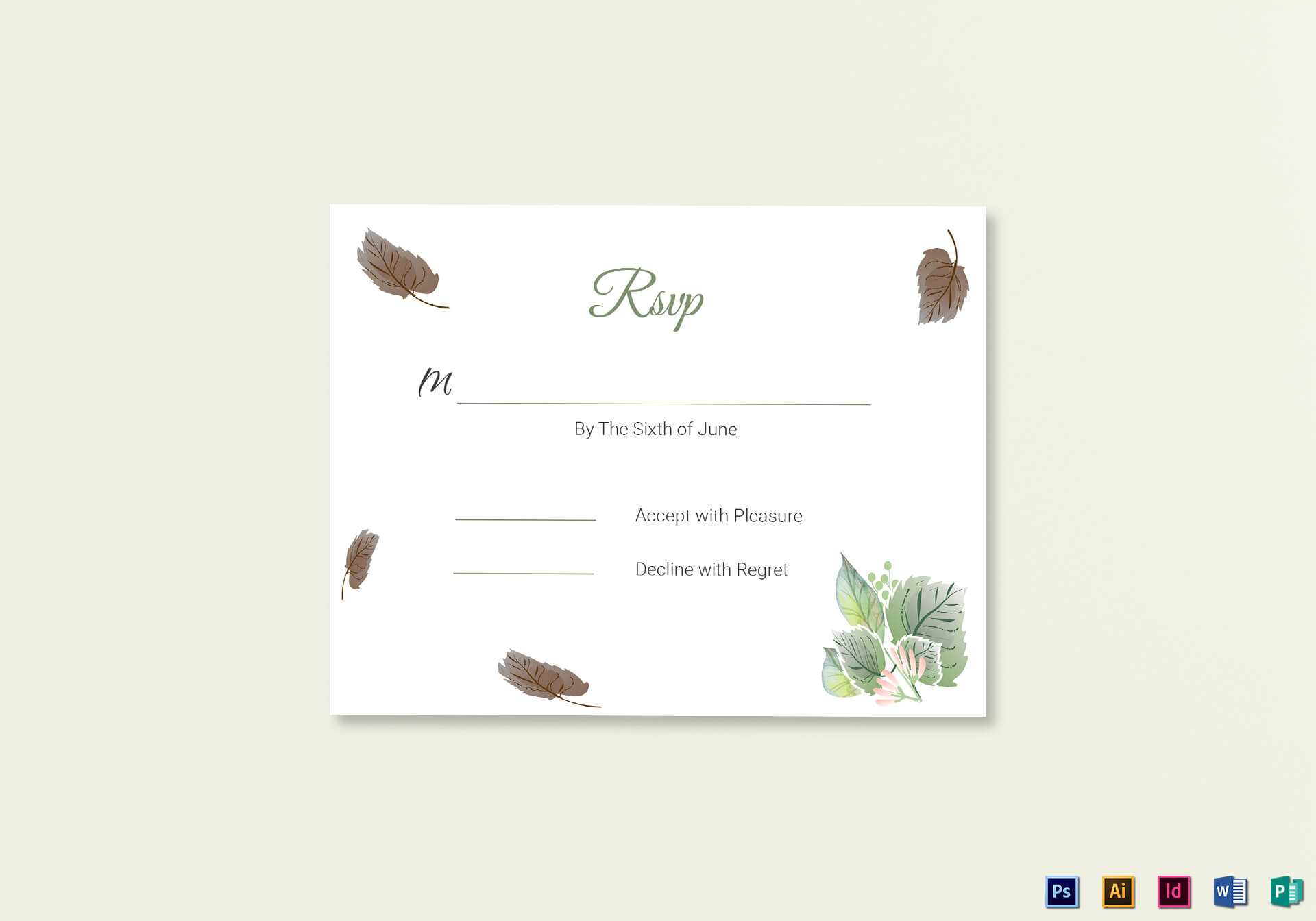 Fall Wedding Rsvp Card Template Throughout Template For Rsvp Cards For Wedding