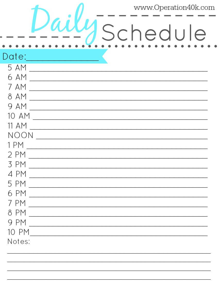 Family Binder – Free Printable Set!! | Important Documents Inside Printable Blank Daily Schedule Template