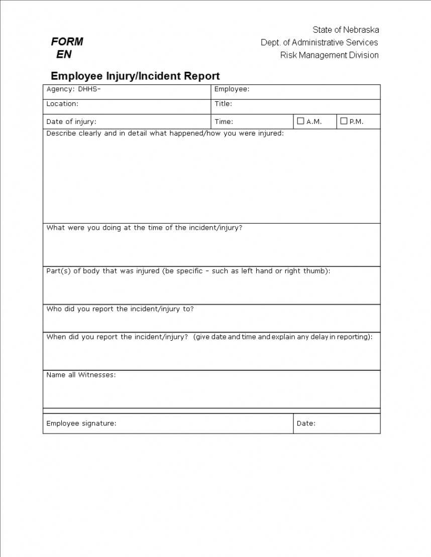 Fantastic Generic Incident Report Template Ideas Form Pdf For Generic Incident Report Template