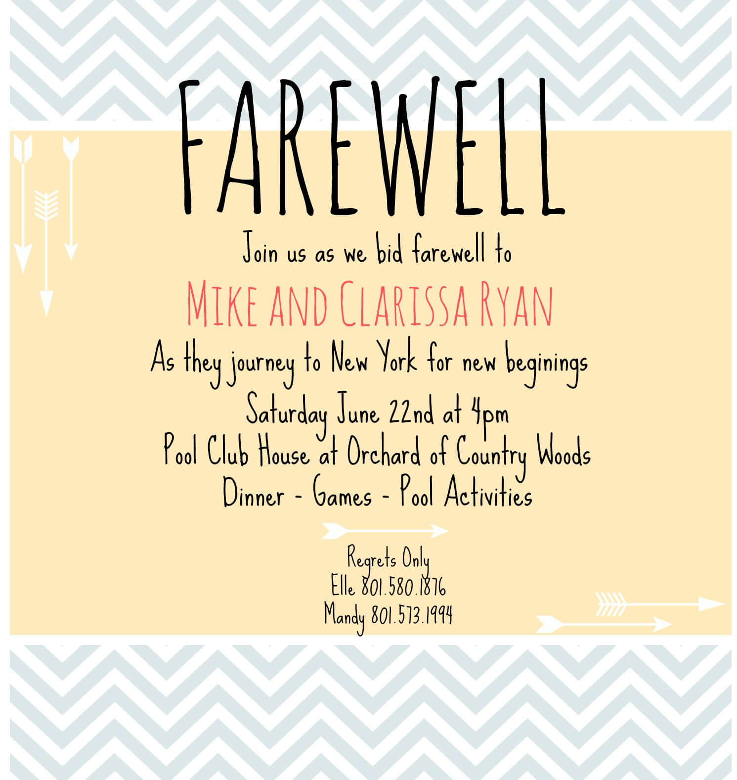 Farewell Invite | Going Away Party Invitations, Farewell Within Farewell Invitation Card Template