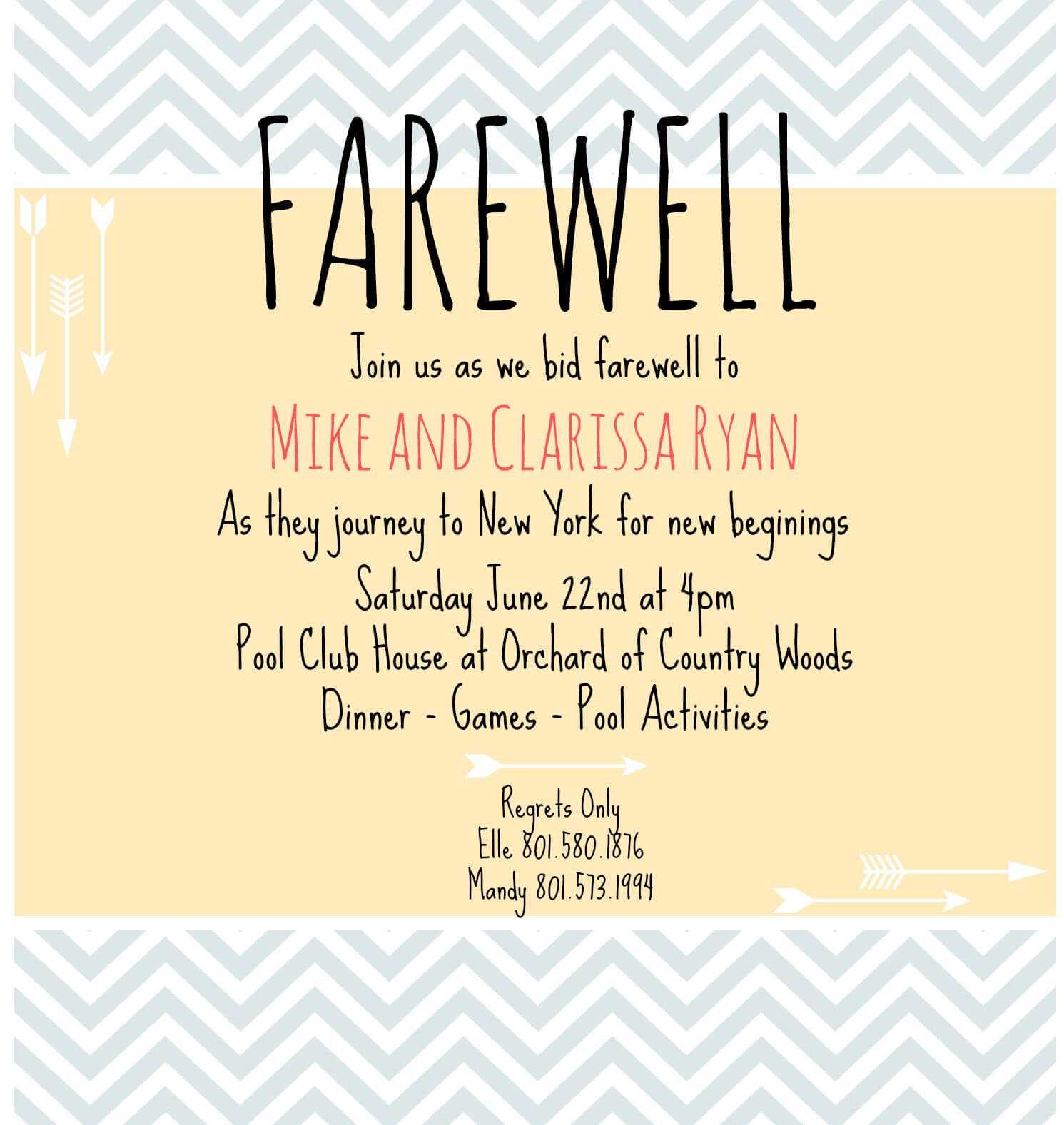 Farewell Invite | Going Away Party Invitations, Farewell Within Farewell Invitation Card Template