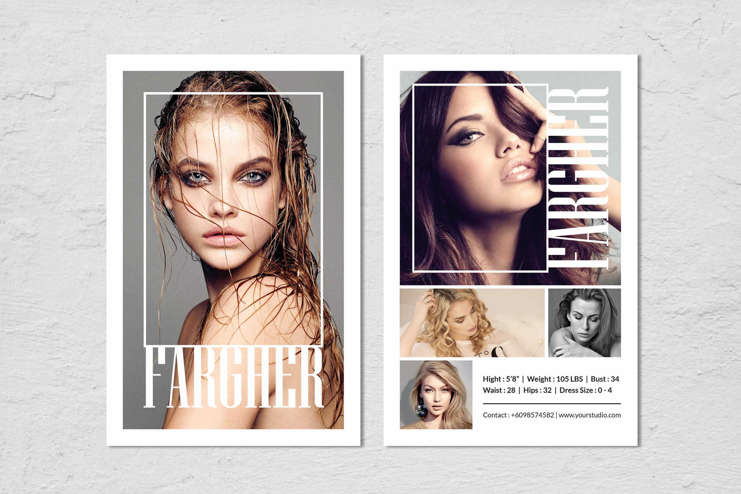 Fashion Modeling Comp Card Template Inside Model Comp Card Template Free