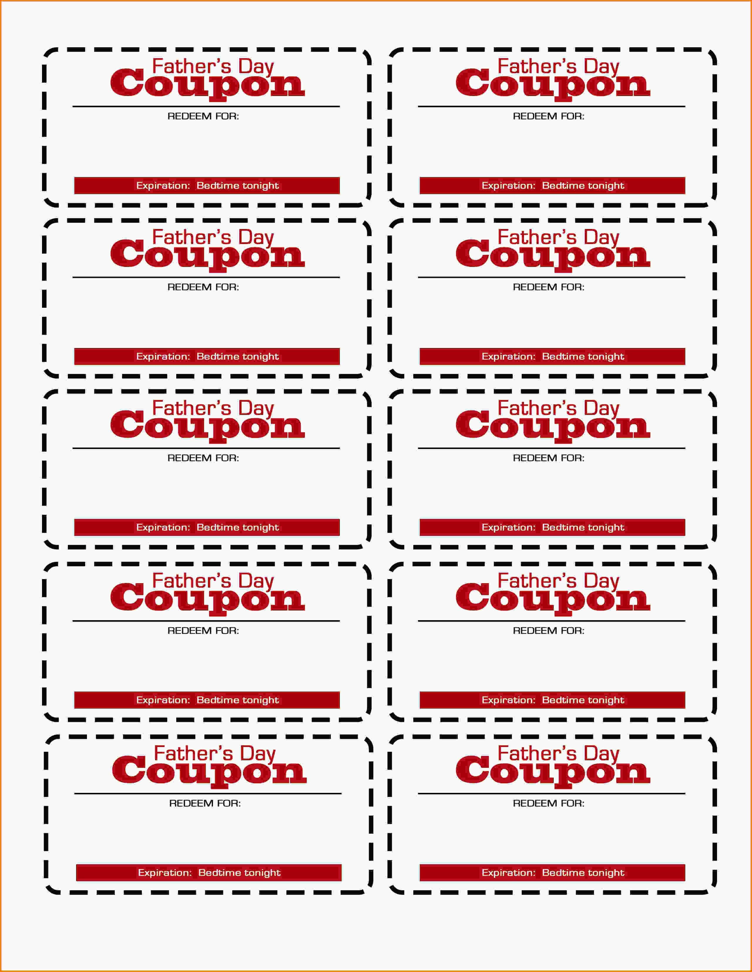 Father's Day Coupon Printable! | Flourish | Free Resources For Blank Coupon Template Printable