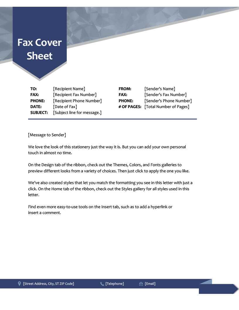 Fax Cover Sheet Template Word 2010 – Atlantaauctionco In Fax Cover Sheet Template Word 2010