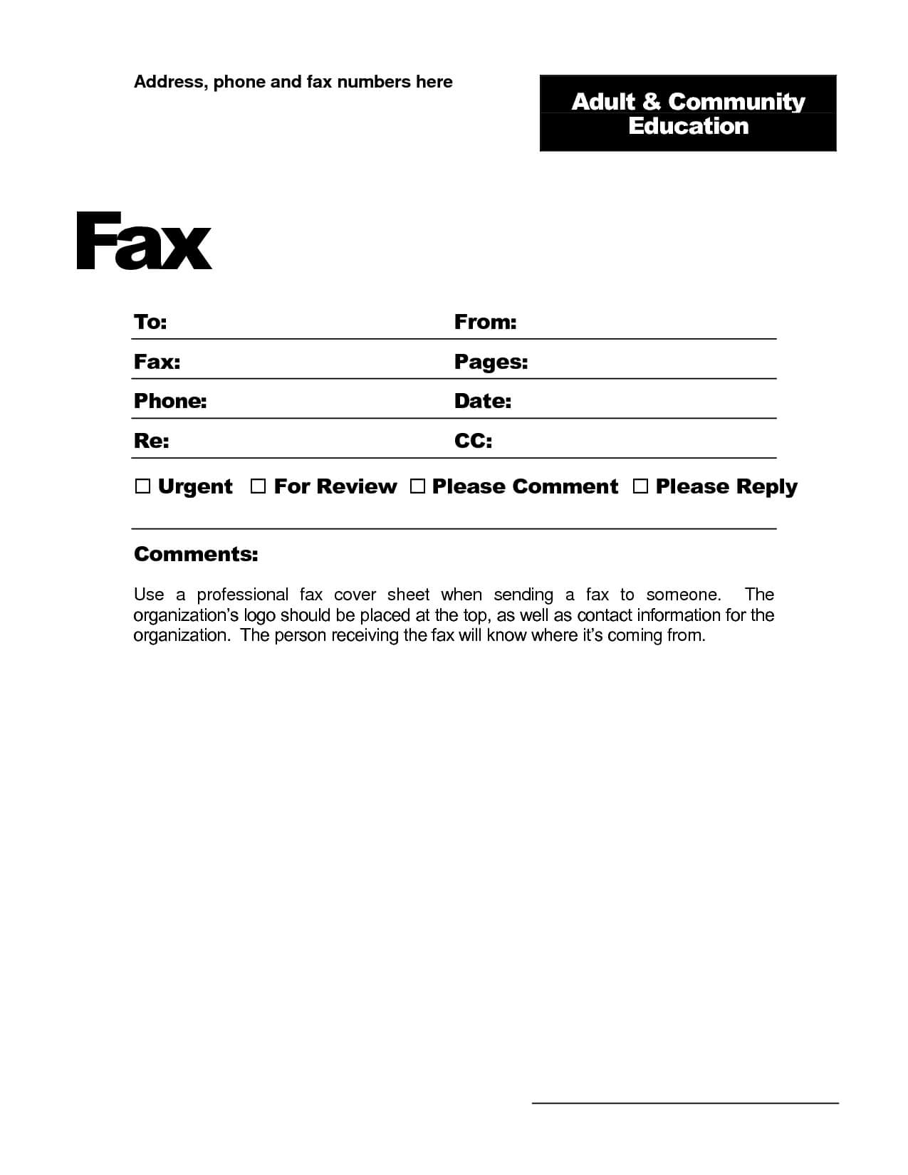 Fax Template Word 2010 – Free Download With Fax Template Word 2010