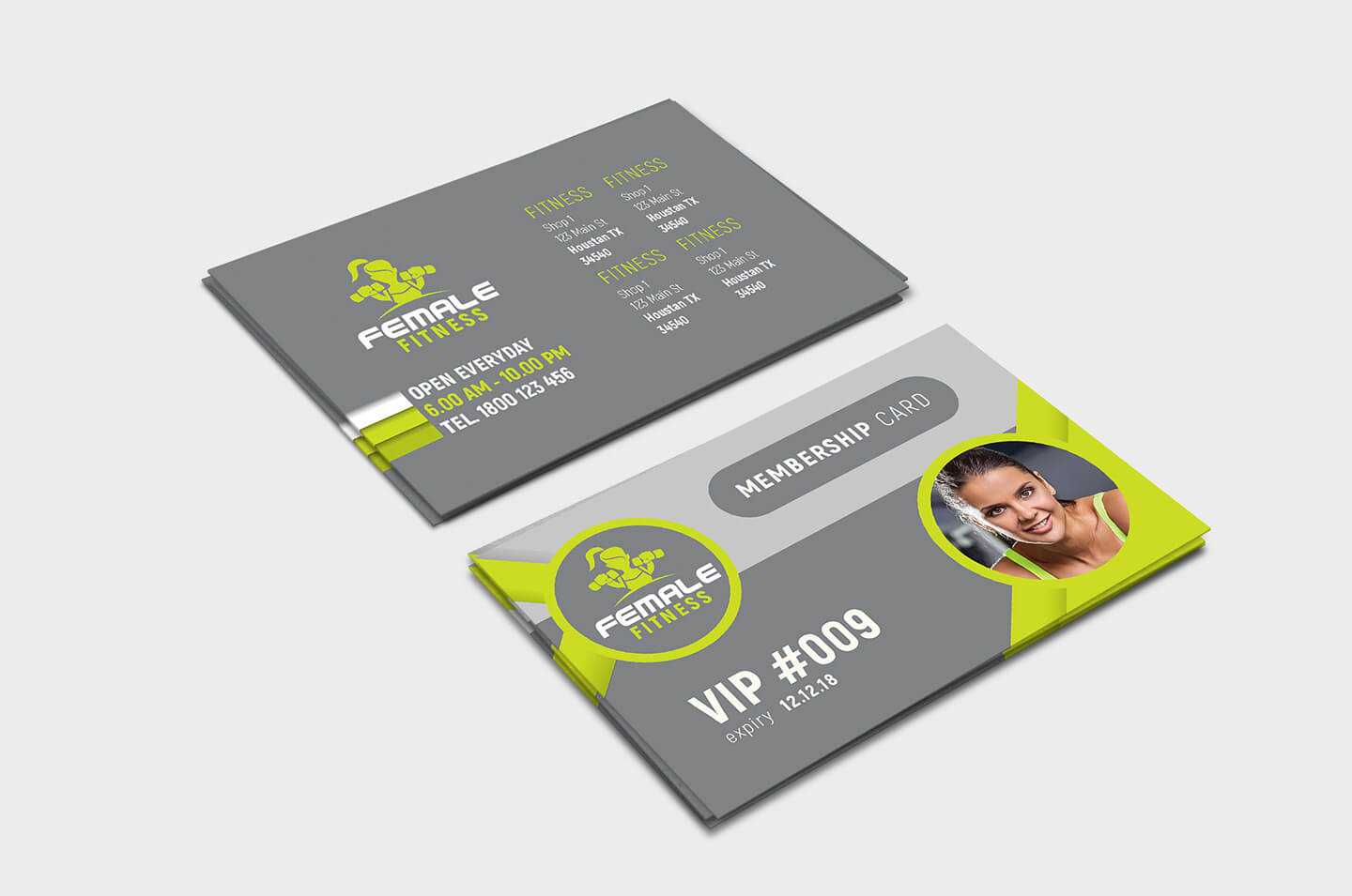 Female Fitness Membership Card Template In Psd, Ai & Vector With Gym Membership Card Template