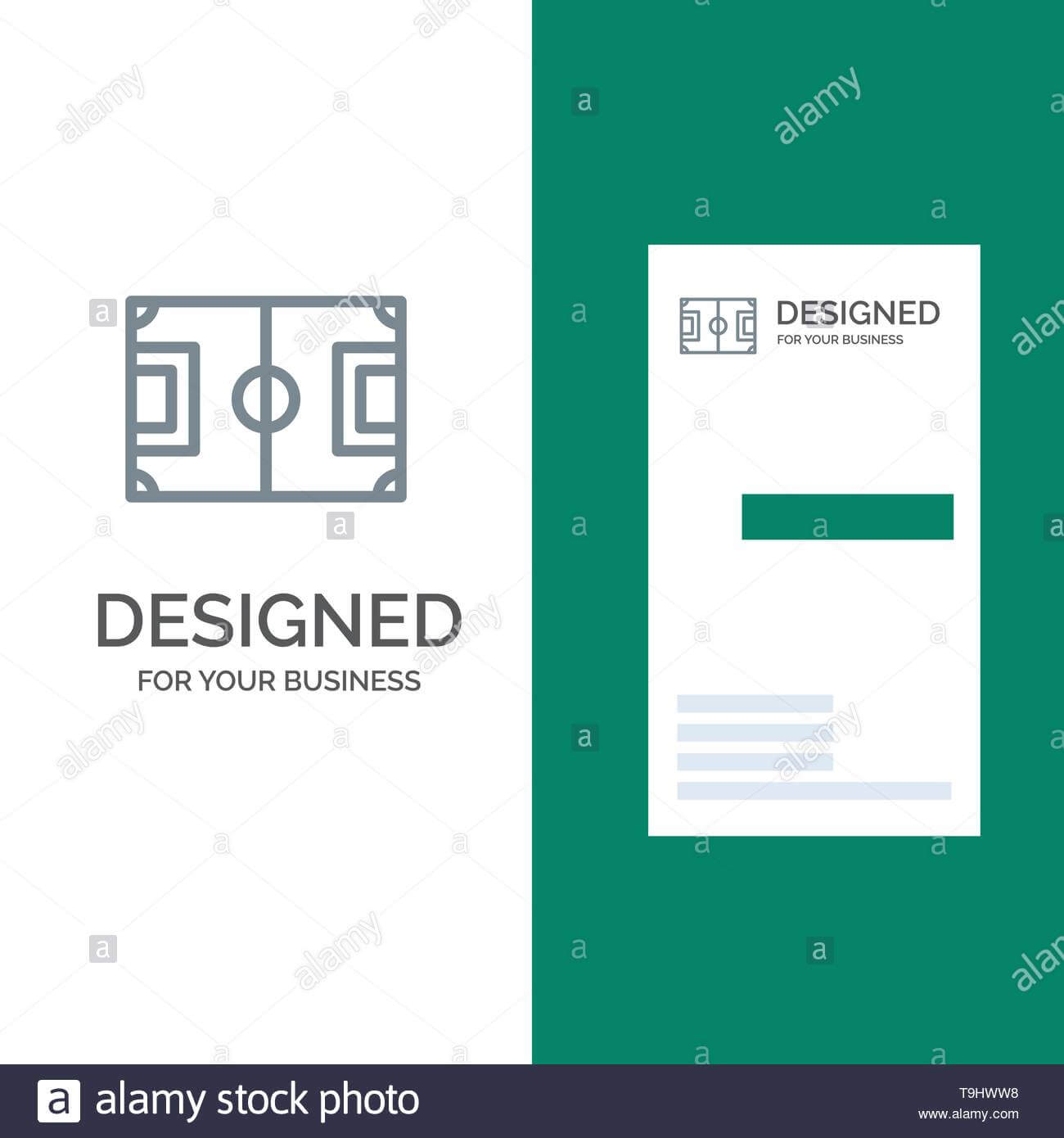 Field, Football, Game, Pitch, Soccer Grey Logo Design And Regarding Football Referee Game Card Template