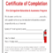 Fillable Online Certificate Of Completion - Fire regarding Fire Extinguisher Certificate Template