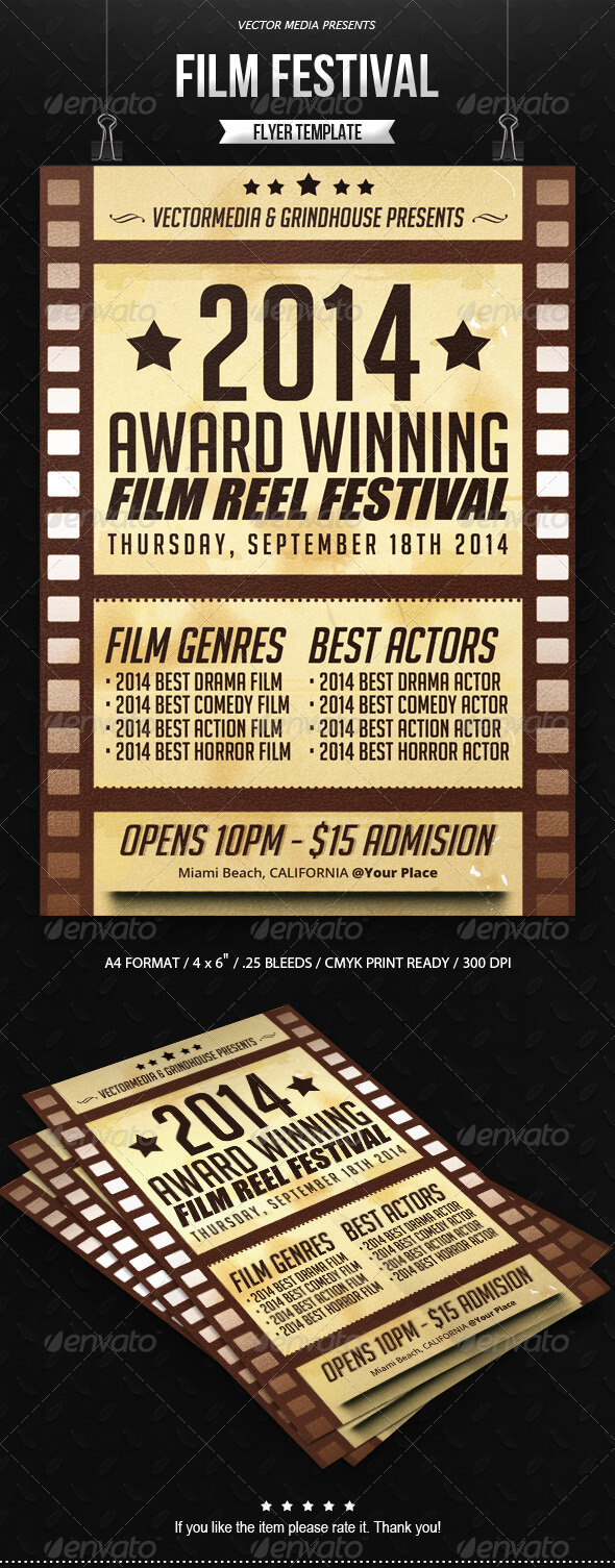 Film Festival Graphics, Designs & Templates From Graphicriver In Film Festival Brochure Template