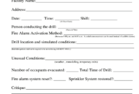 Fire Drill Report Template - Fill Online, Printable throughout Fire Evacuation Drill Report Template