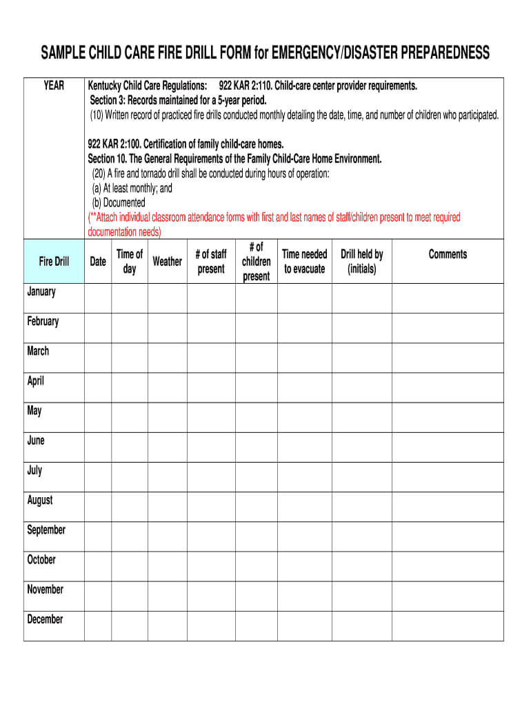 Fire Drill Report Template Printable – Fill Online In Emergency Drill Report Template