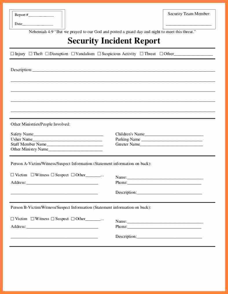 Fire Incident Report Form Doc Samples Format Sample Word Inside Injury Report Form Template