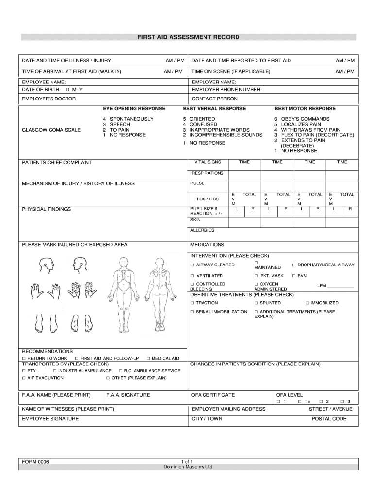 First Aid Incident Report Form - Fill Online, Printable Throughout First Aid Incident Report Form Template