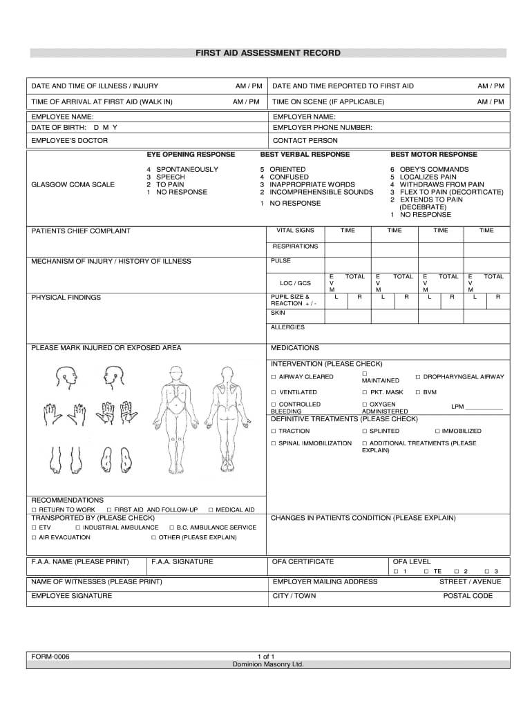 First Aid Incident Report Form – Fill Online, Printable Throughout First Aid Incident Report Form Template