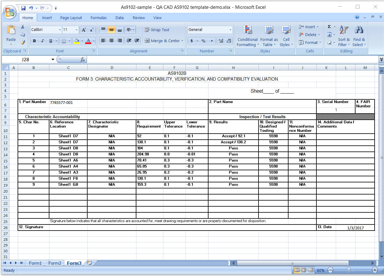 First Article Inspection Report Form Download Free Sample El With Part Inspection Report Template