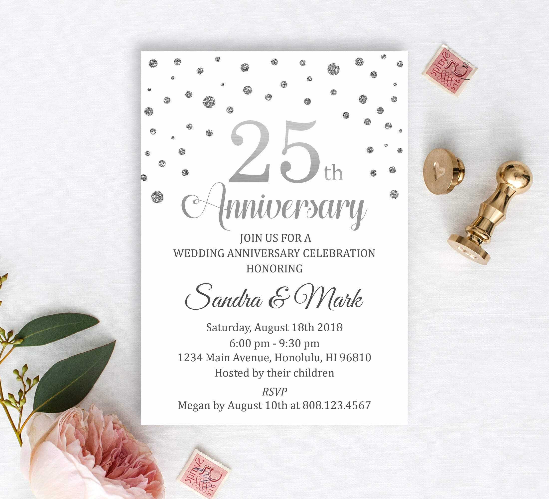 First Wedding Anniversary Invitation Cards 1St Marriage Card Inside Celebrate It Templates Place Cards