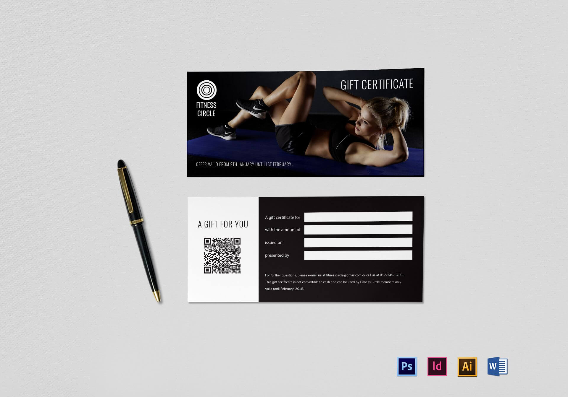 Fitness Gift Certificate Template For Indesign Gift Certificate Template