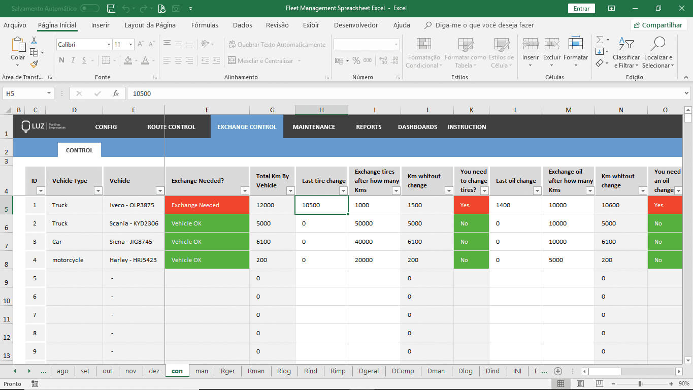 Fleet Management Spreadsheet Excel For Fleet Report Template