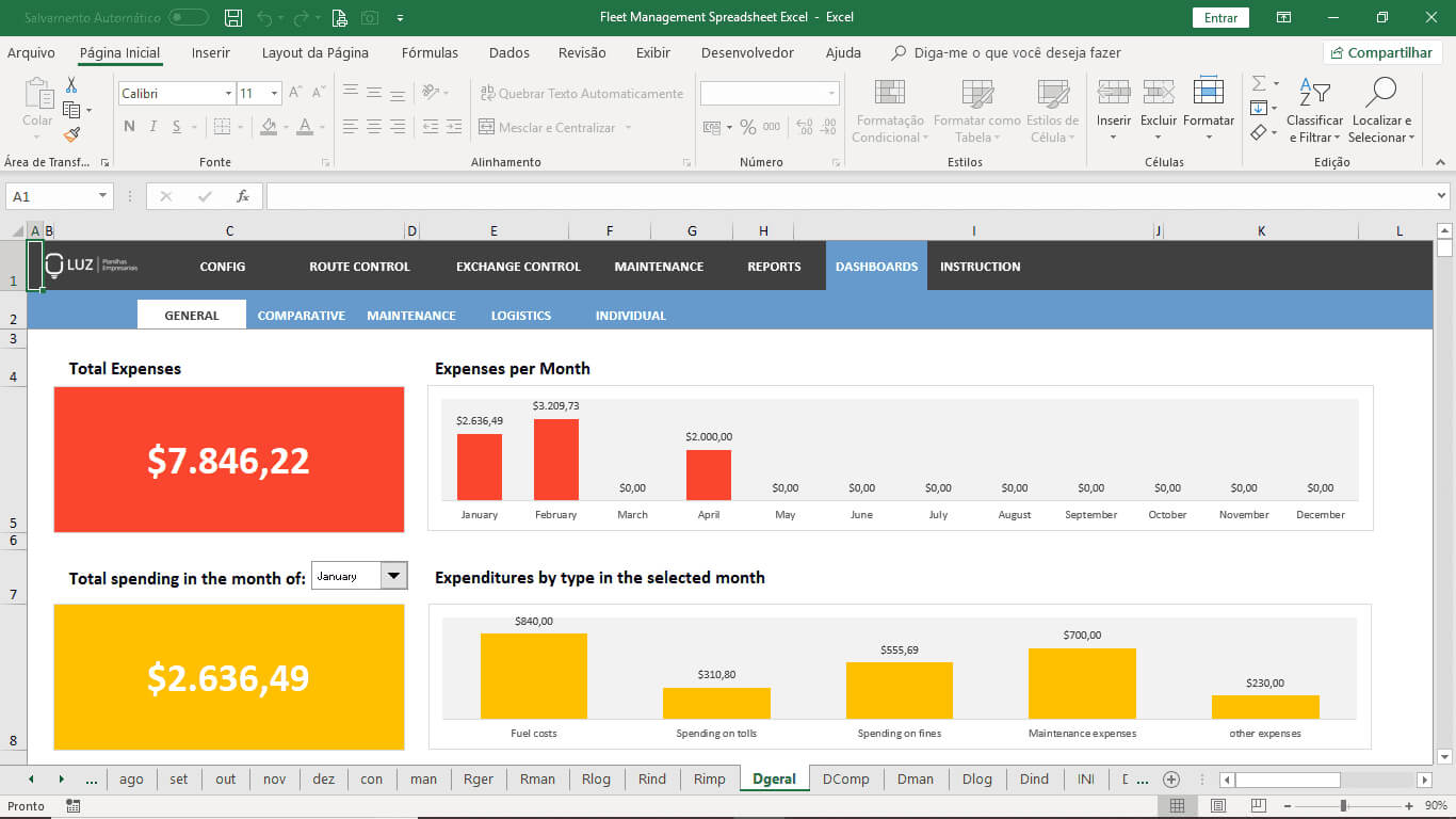 Fleet Management Spreadsheet Excel Regarding Fleet Report Template