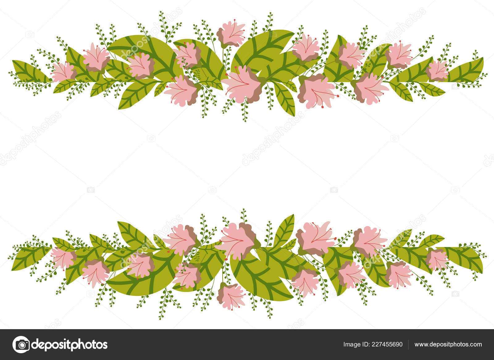 Floral Banner Isolated White Background Flower Composition With Save The Date Banner Template