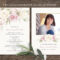 Floral Funeral Invitation Funeral Announcement Card in Memorial Card Template Word