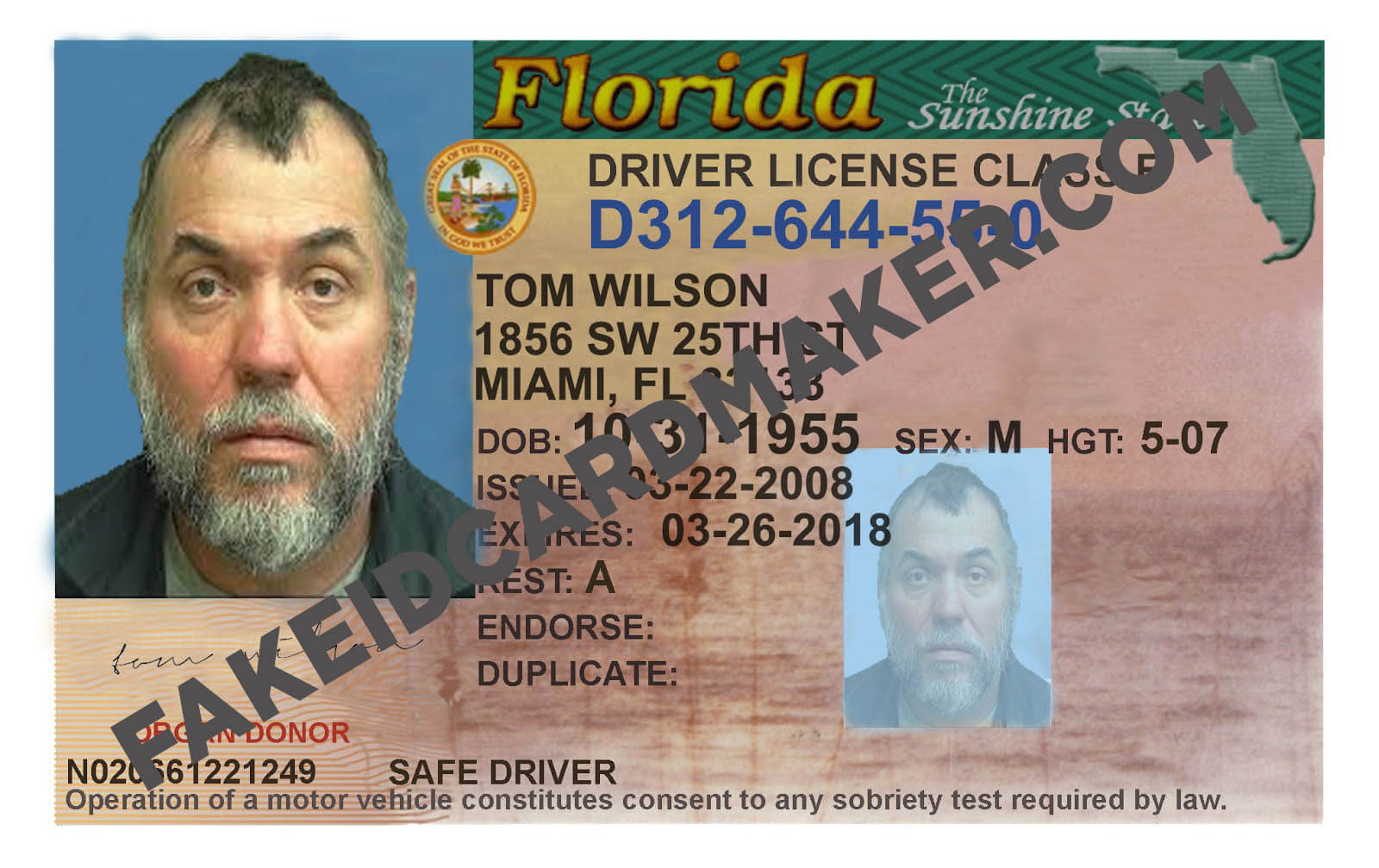 Florida Driver's License Fake Id Virtual – Fake Id Card Maker Pertaining To Florida Id Card Template