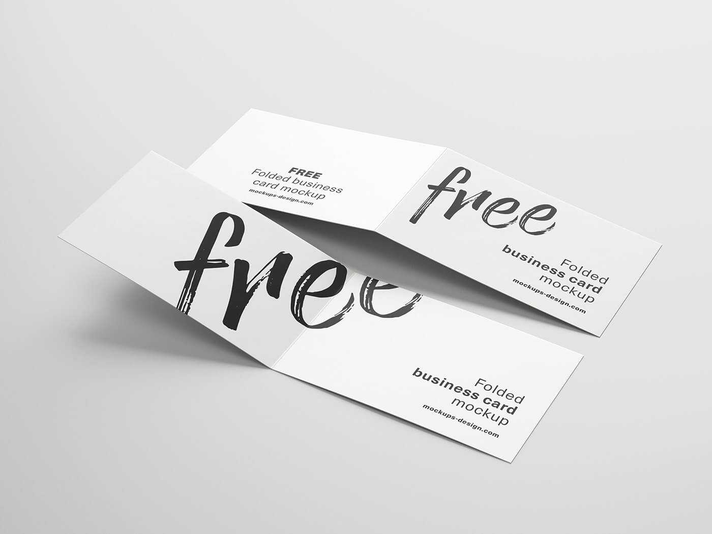 Folded Business Card Mockup Double Staples Professional Regarding Fold Over Business Card Template