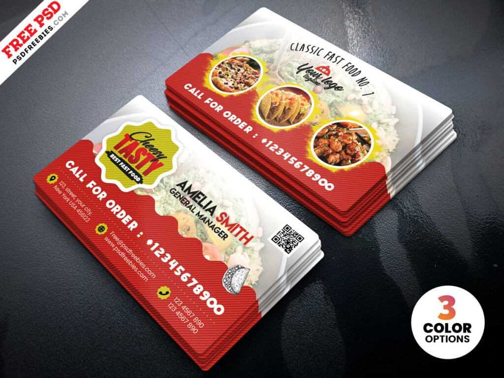 Food Restaurant Business Card Psd Template | Psdfreebies Inside Food Business Cards Templates Free