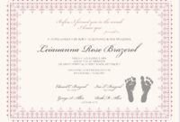 Footprints Baby Certificates | Baby Dedication Certificate intended for Baby Christening Certificate Template