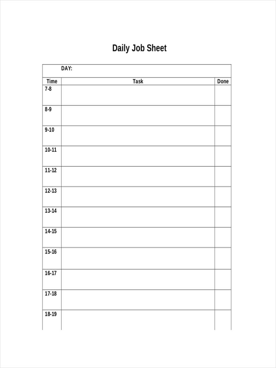 Free 10+ Job Sheet Examples & Samples In Google Docs With Regard To Mechanics Job Card Template