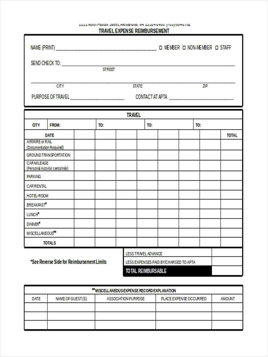 Free 6+ Sample Travel Reimbursement Forms In Word | Pdf In Reimbursement Form Template Word