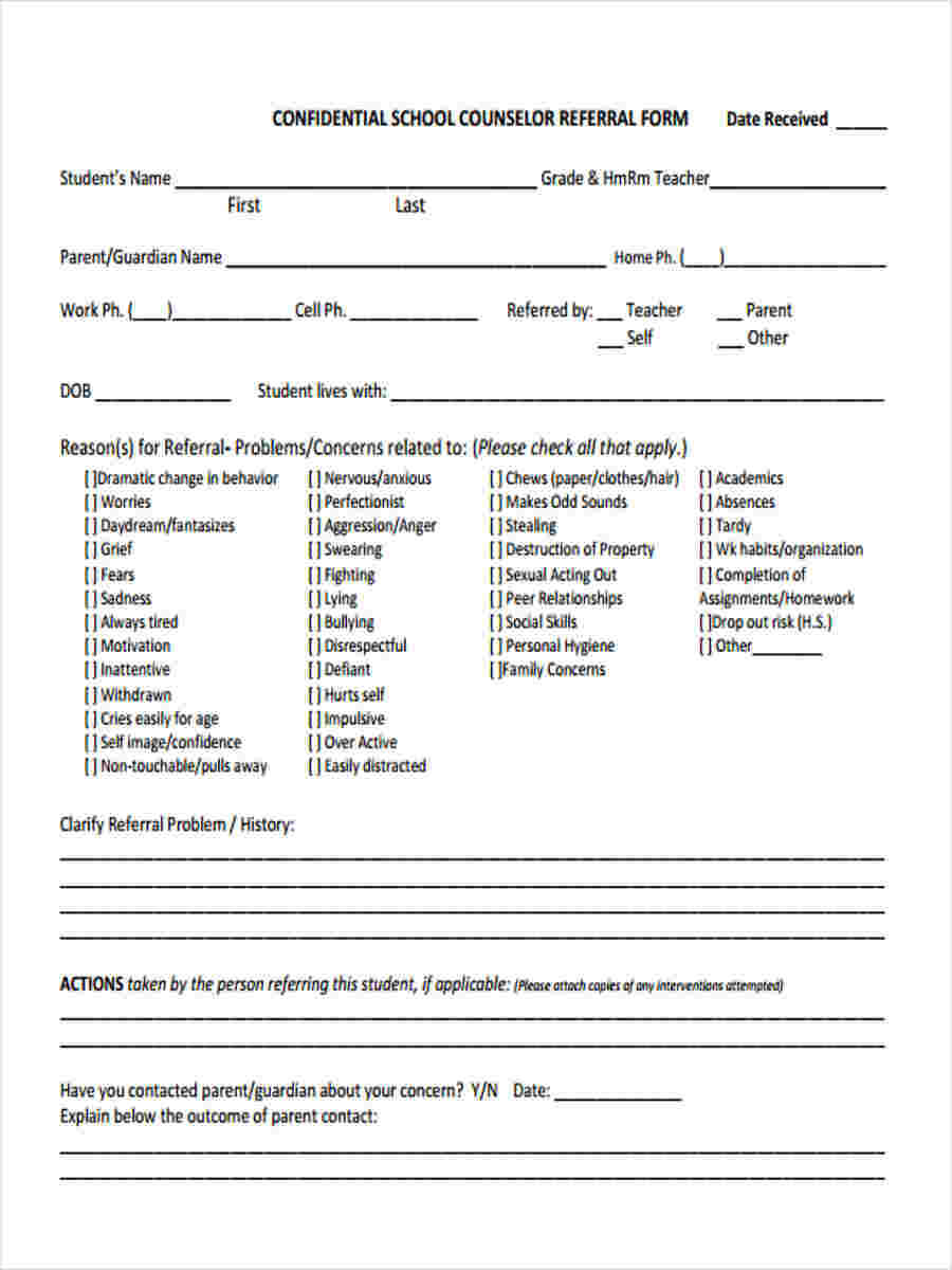 Free 8+ Counseling Referral Forms In Sample, Example, Format in