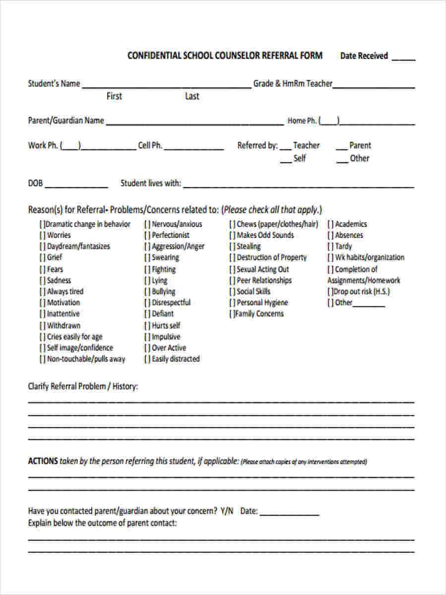 Free 8+ Counseling Referral Forms In Sample, Example, Format In Referral Certificate Template