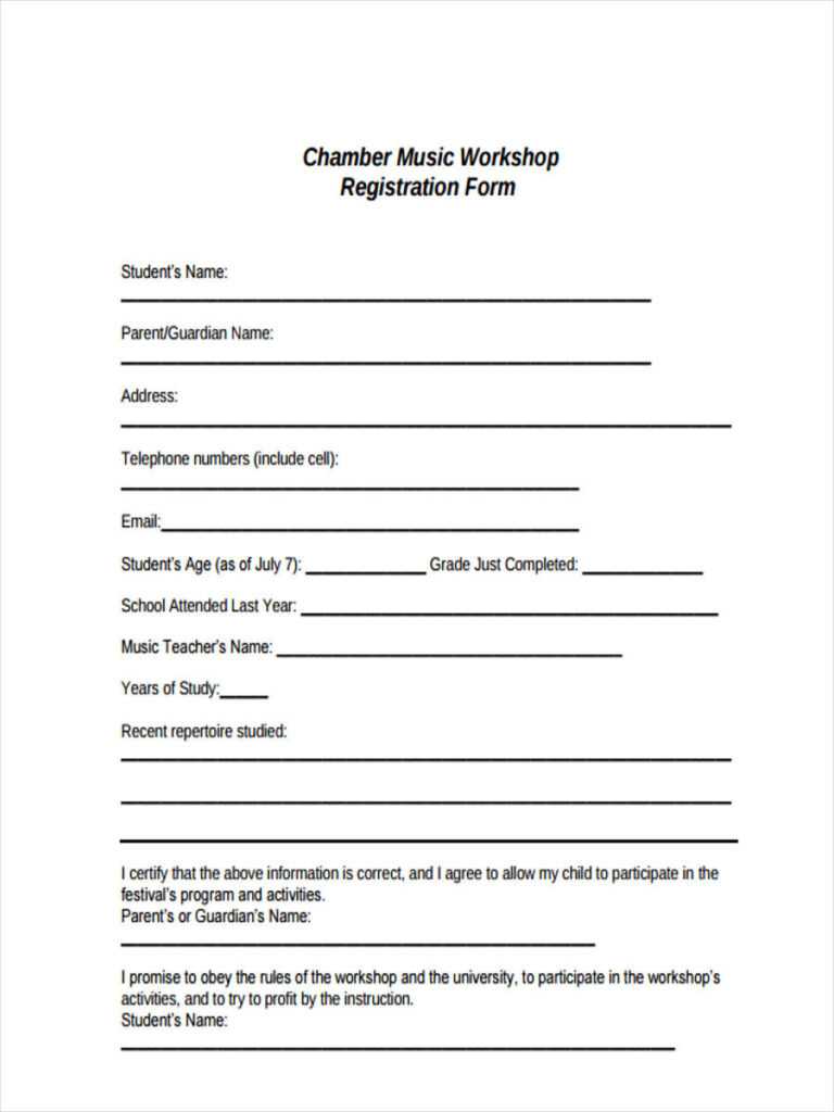 Seminar Registration Form Template Word