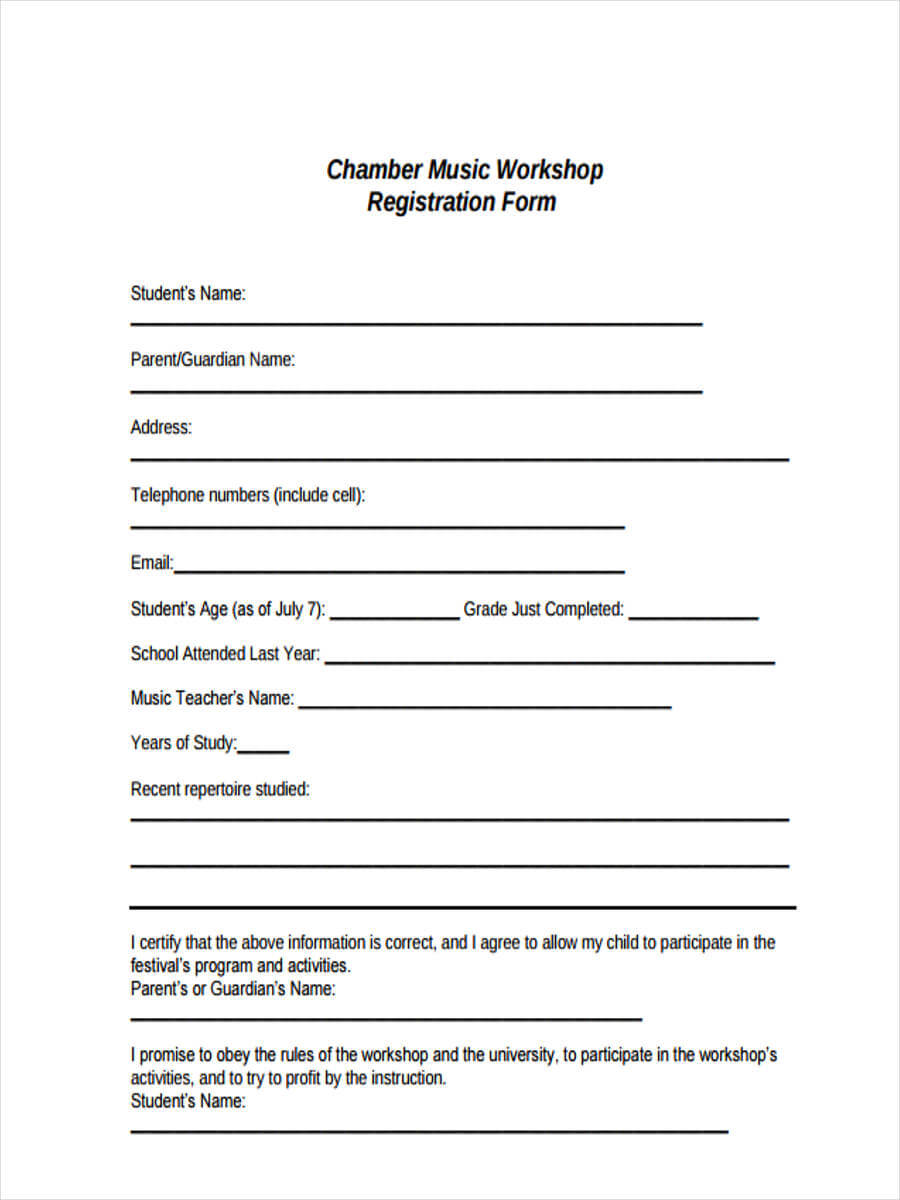 Free 9+ Workshop Registration Forms In Sample, Example, Format In Seminar Registration Form Template Word
