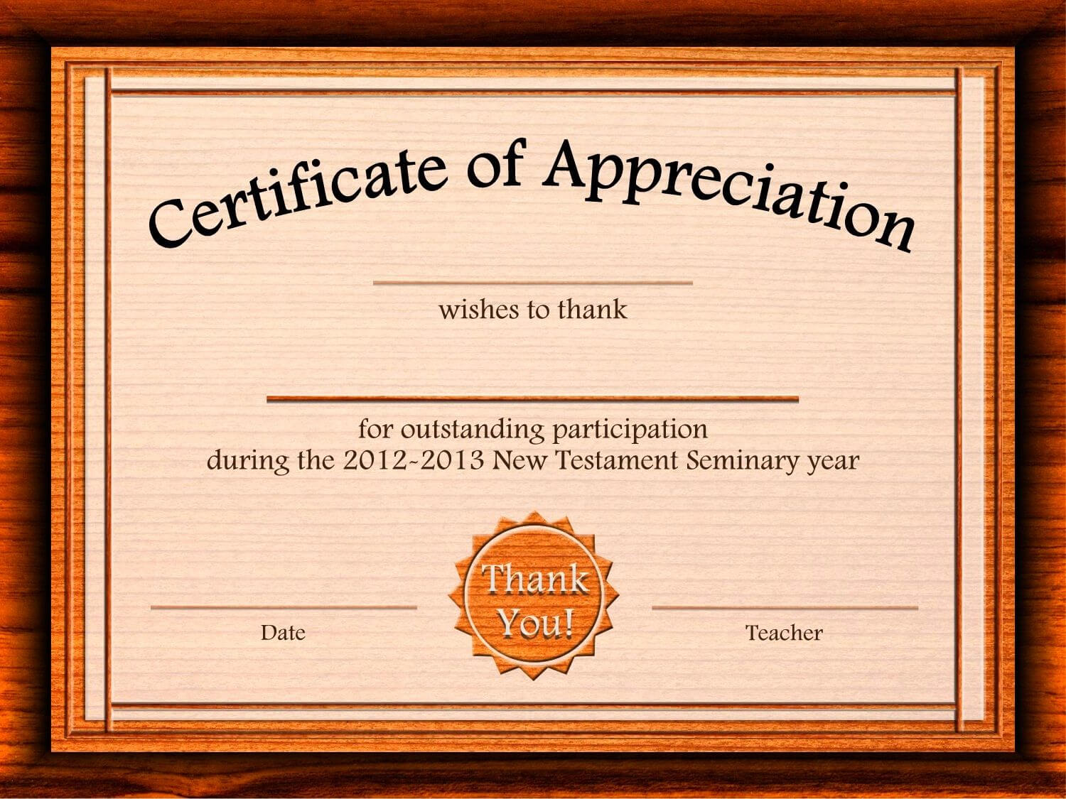 Free Appreciation Certificate Templates Supplier Contract Throughout Best Teacher Certificate Templates Free