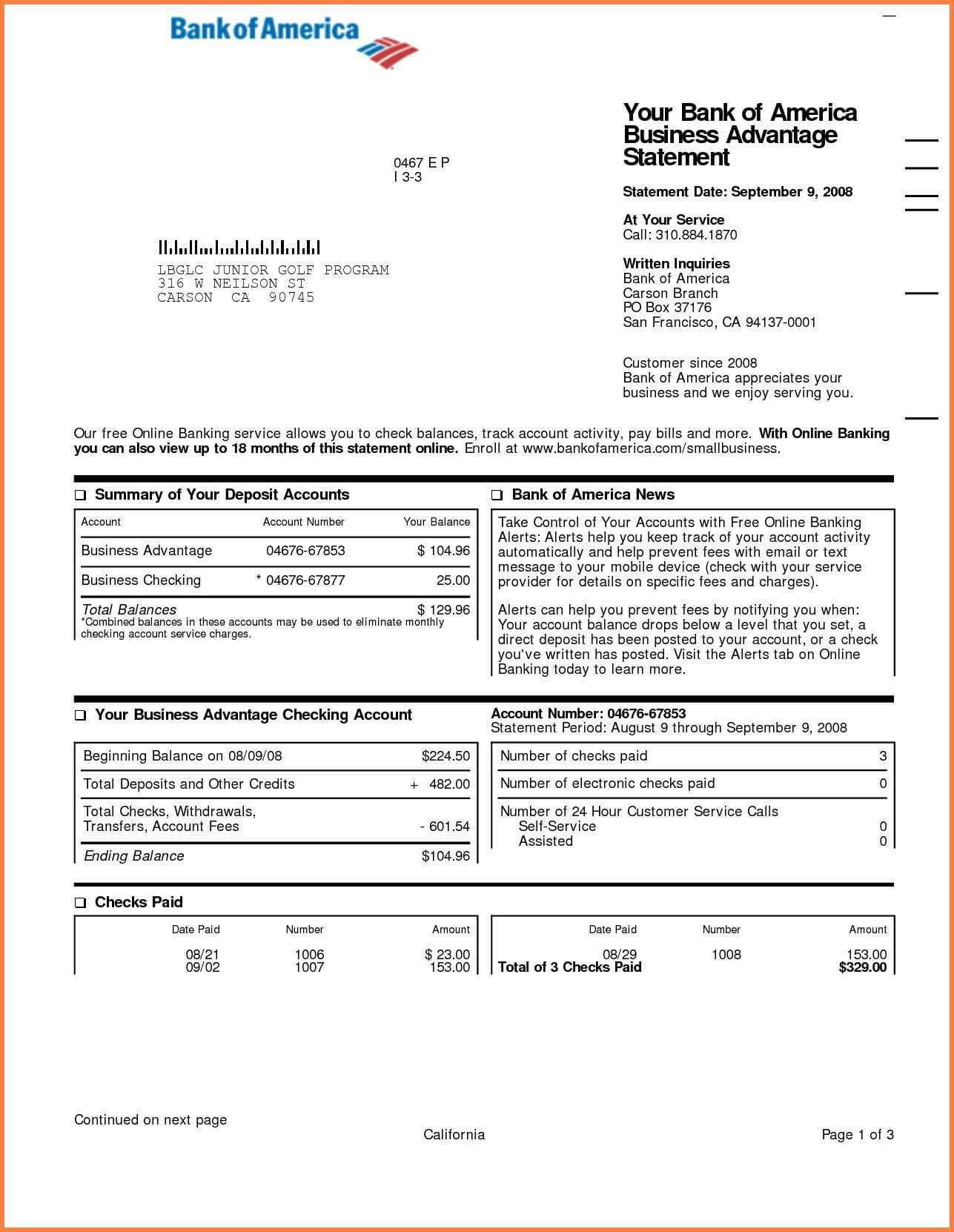 Free Bank Statement Template Printable Download Obc Stock Throughout Blank Bank Statement Template Download