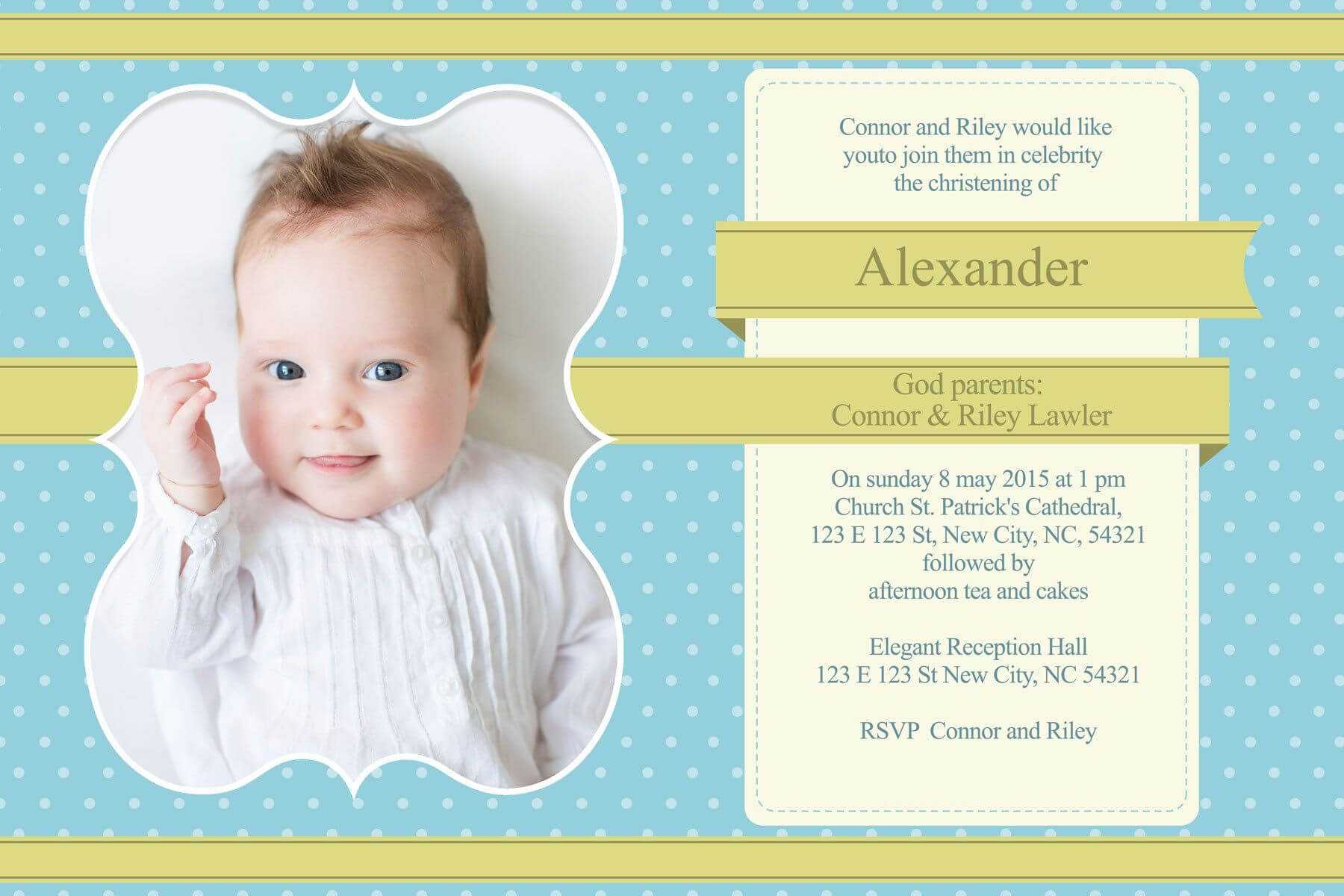 Free Baptism Invitation Template : Free Baptism Invitation With Free Christening Invitation Cards Templates