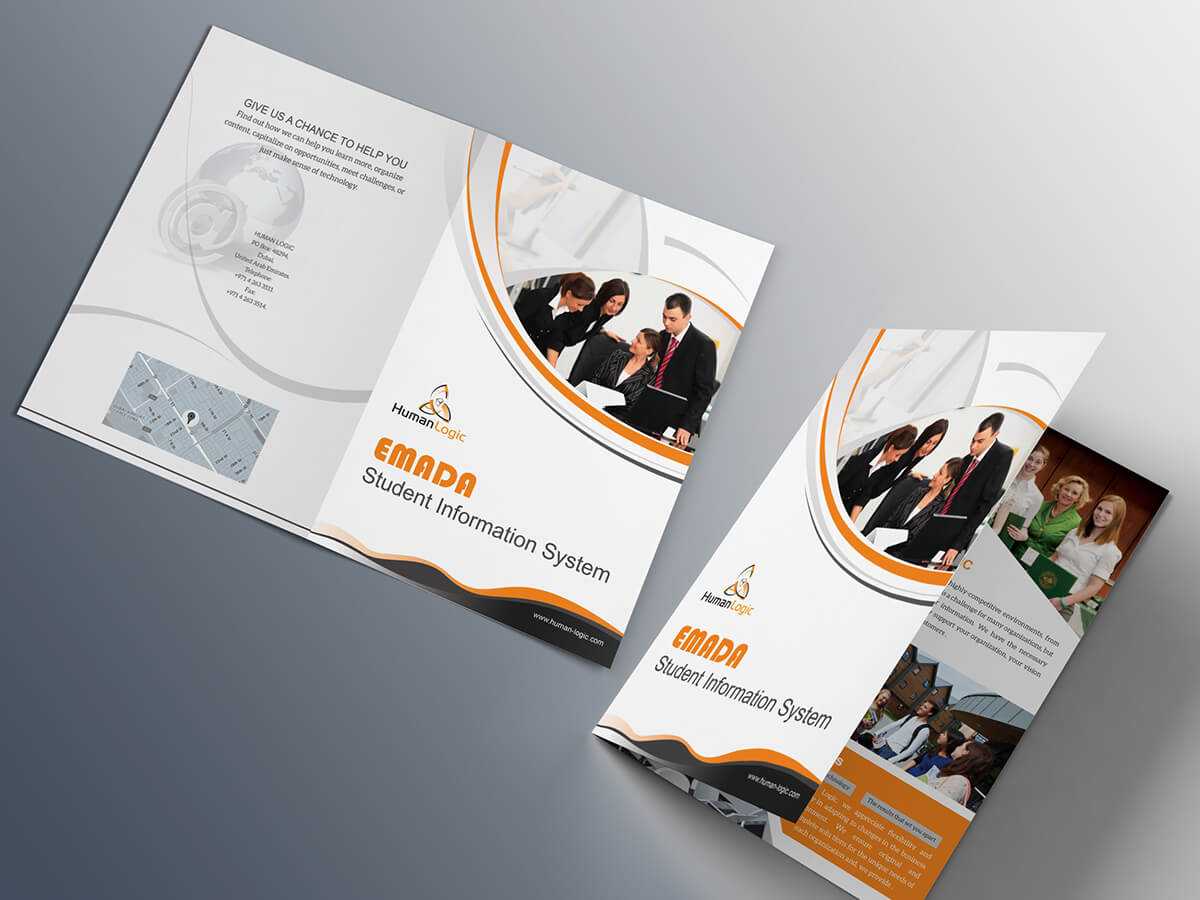 Free Bi Fold Brochure Psd On Behance Inside Two Fold Brochure Template Psd