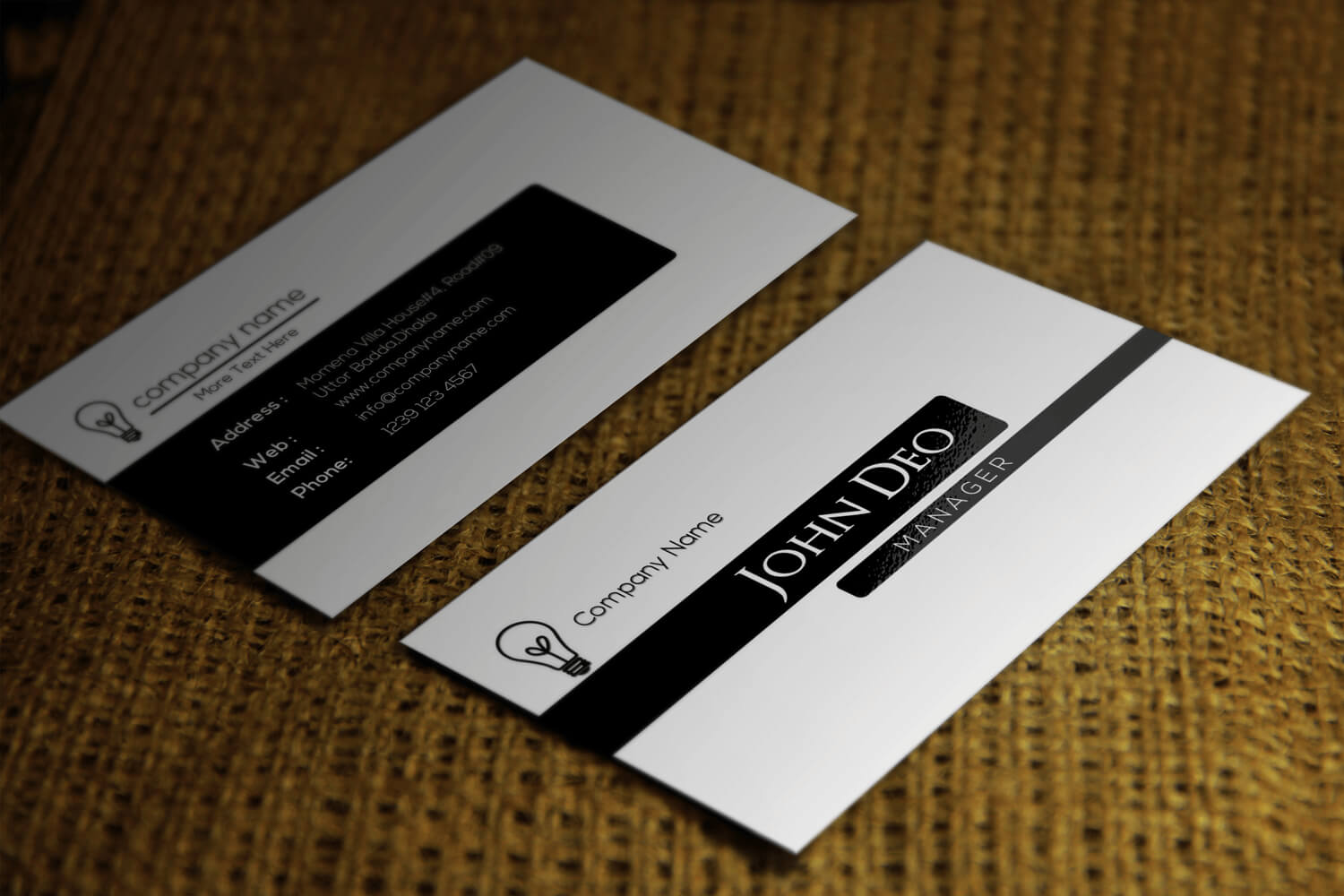 Free Black And White Business Card Template Regarding Black And White Business Cards Templates Free