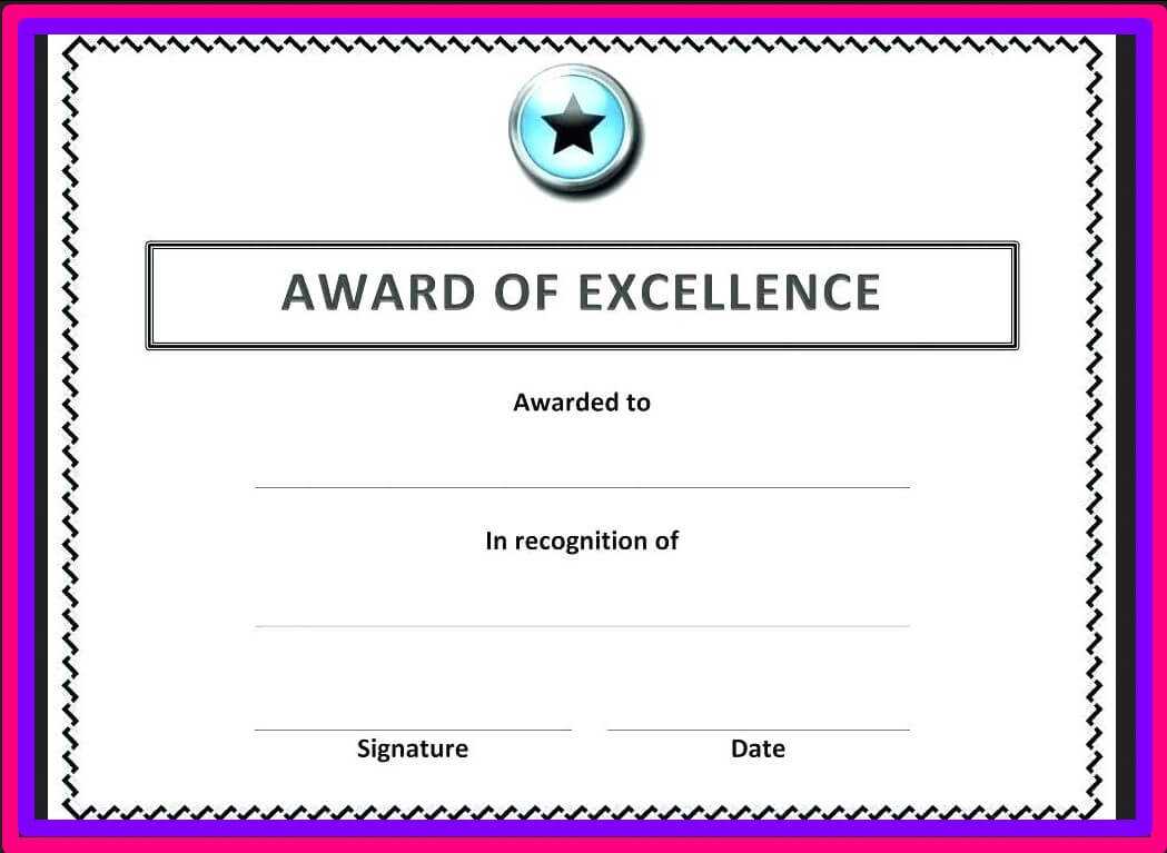 Free Blank Certificate Templates For Word | Business Letters Inside Award Of Excellence Certificate Template