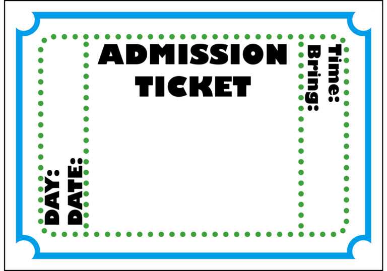 Blank Admission Ticket Template