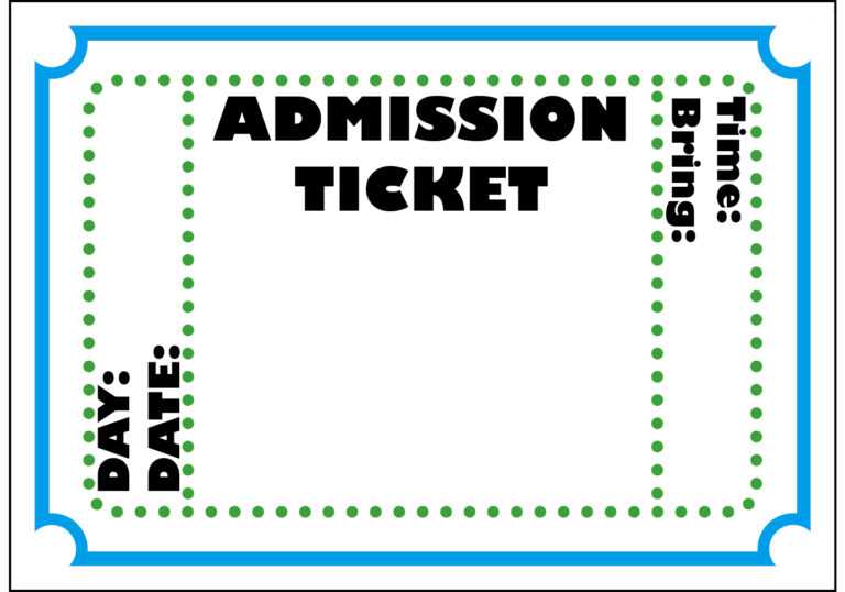 Blank Admission Ticket Template